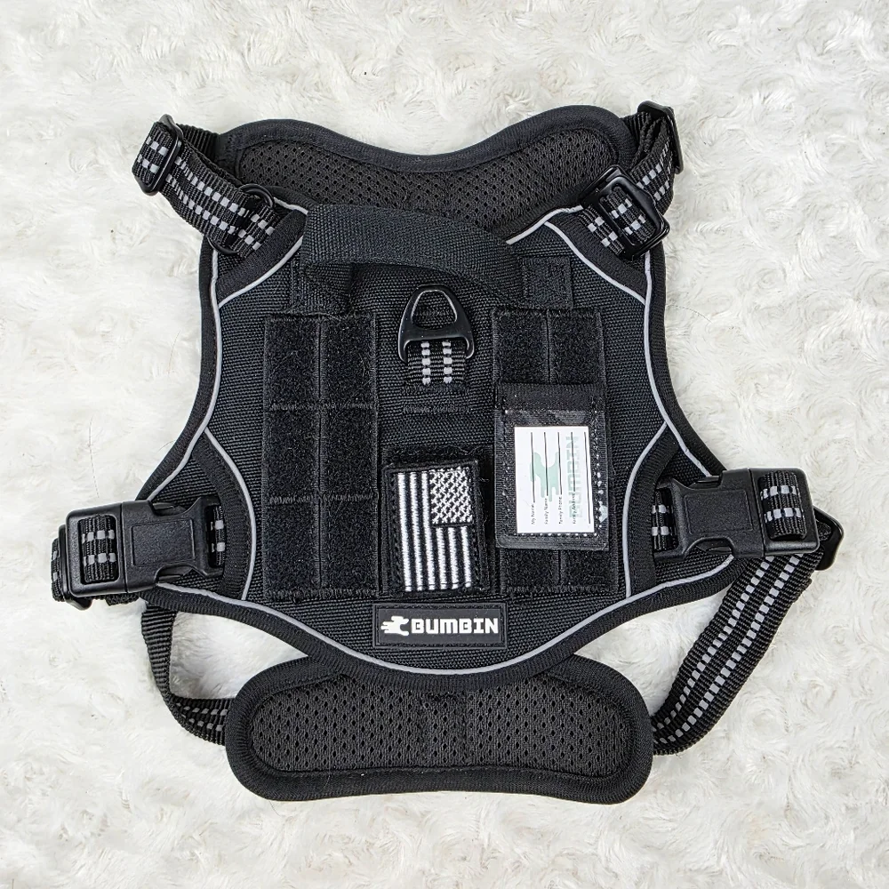 Bumbin Tactical No-Pull Black Dog Harness Size Small